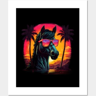 Retro Wave Sunglas Morgan Horse Posters and Art